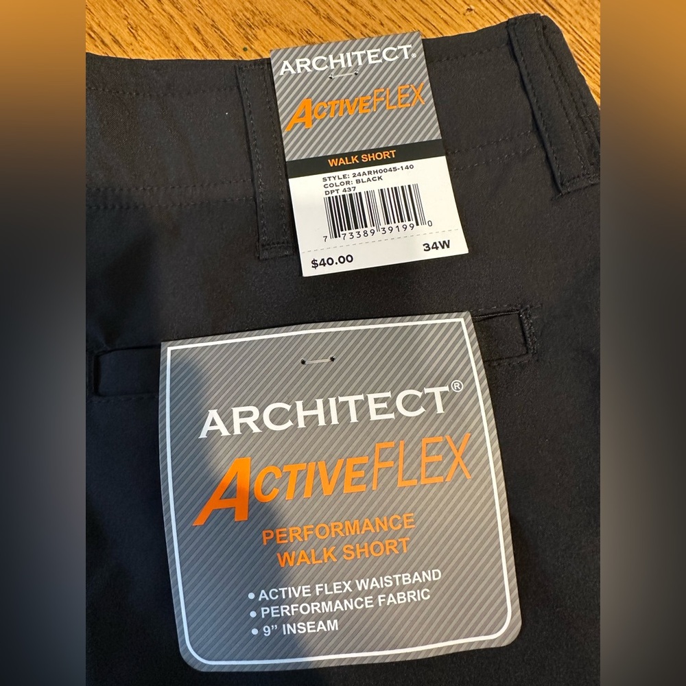 Architect ActiveFlex Black Walk Shorts